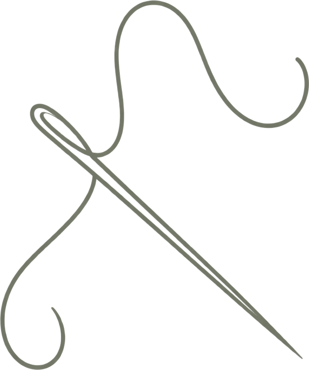 Stitching Love needle and thread mark